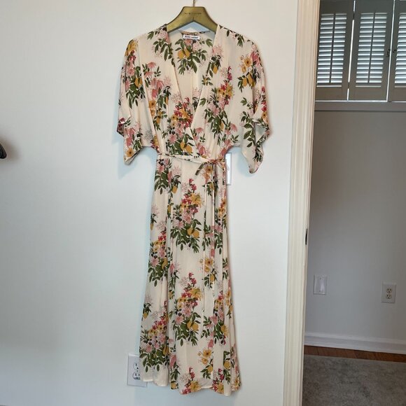 REFORMATION Karen Floral Wrap Midi Maxi Dress Milo \\ M - Picture 2 of 9